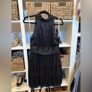 Lilly Pulitzer Black Sleeveless Tiered Evening Dress